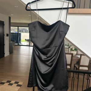 Zara Black Strapless Satin Dress